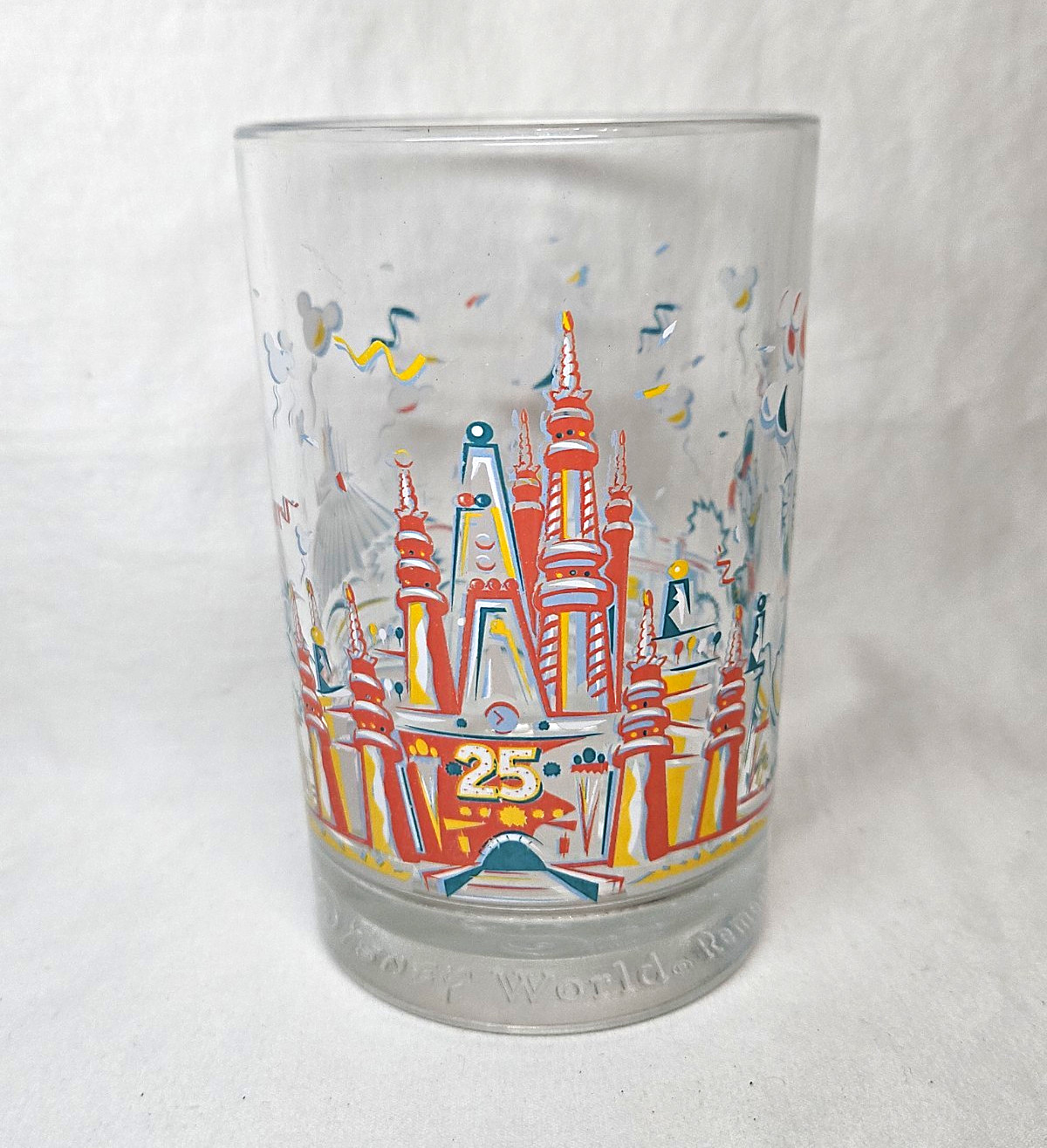 1996 Disney World 25th Anniversary Remember Magic Donald Duck McDonalds Glass