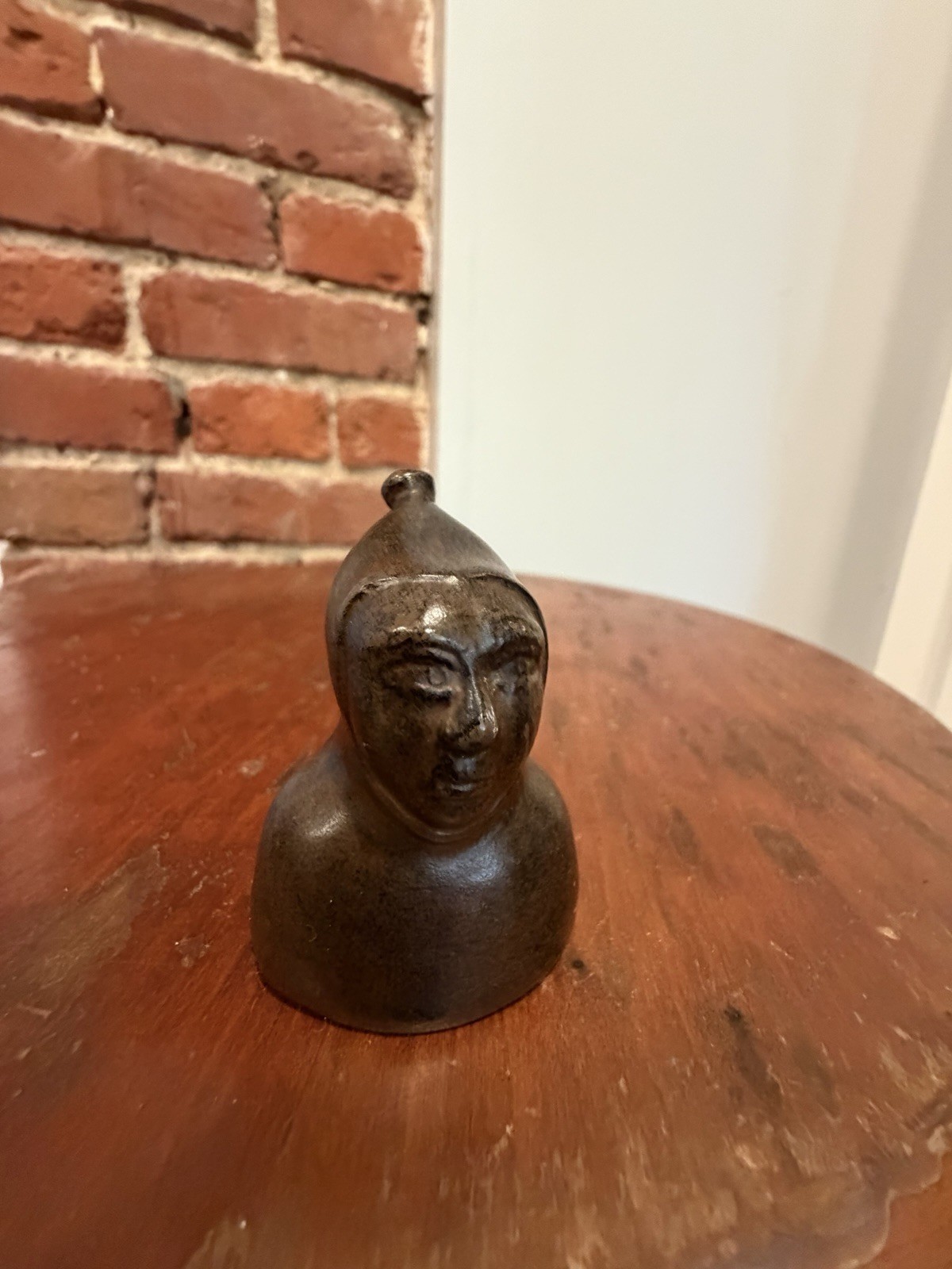 Vintage Cast Bronze Hooded Monk Figural Candle Snuffer Ring Handle Extinguisher Vintage Cast Bronze Hooded Monk Figural Candle Snuffer Ring Handle Extinguisher