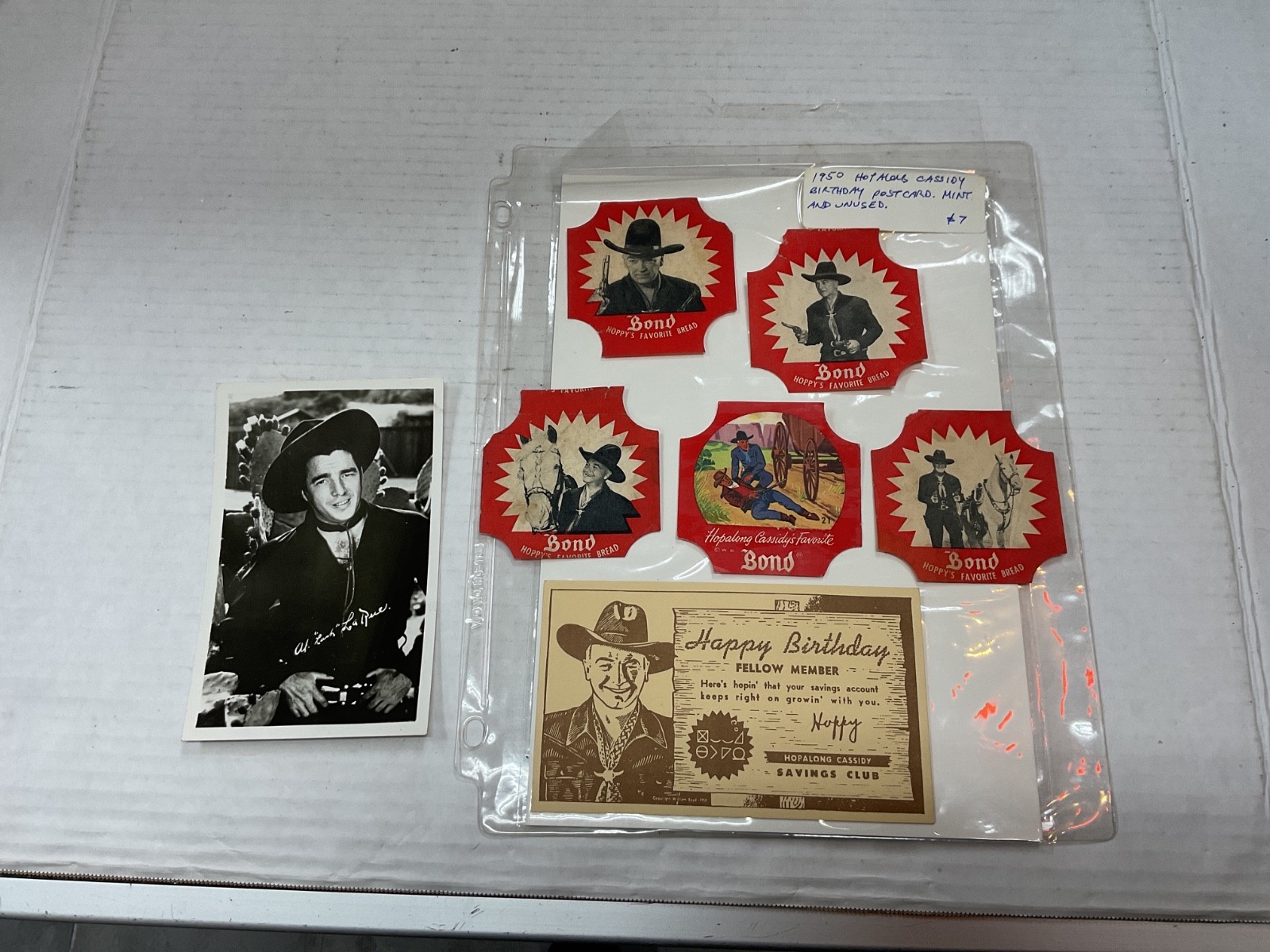 1950 hopalong cassidy birthday postcard mint and unused 