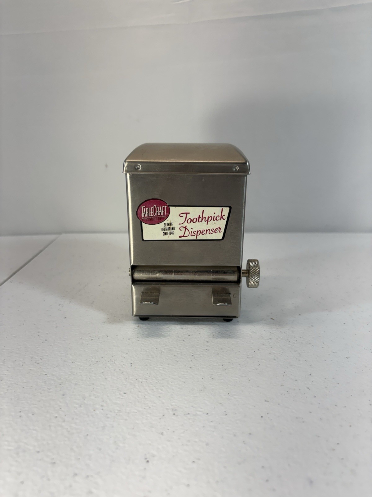Table Craft Silver Stainless Steel Vintage Diner Kitchen Retro Toothpick Dispens