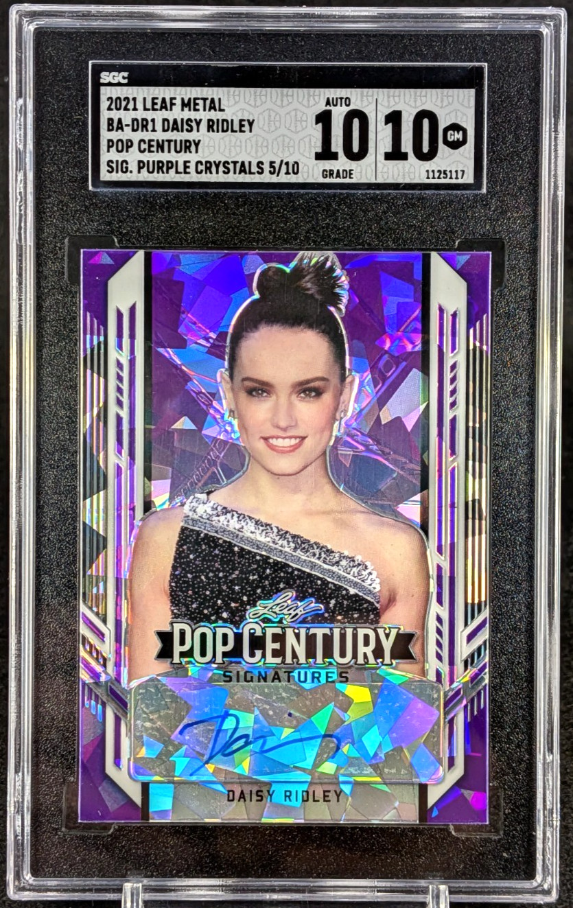 Daisy Ridley 2021 Leaf Metal Pop Century Auto Card /10 SGC 10 Gem MT - Star Wars