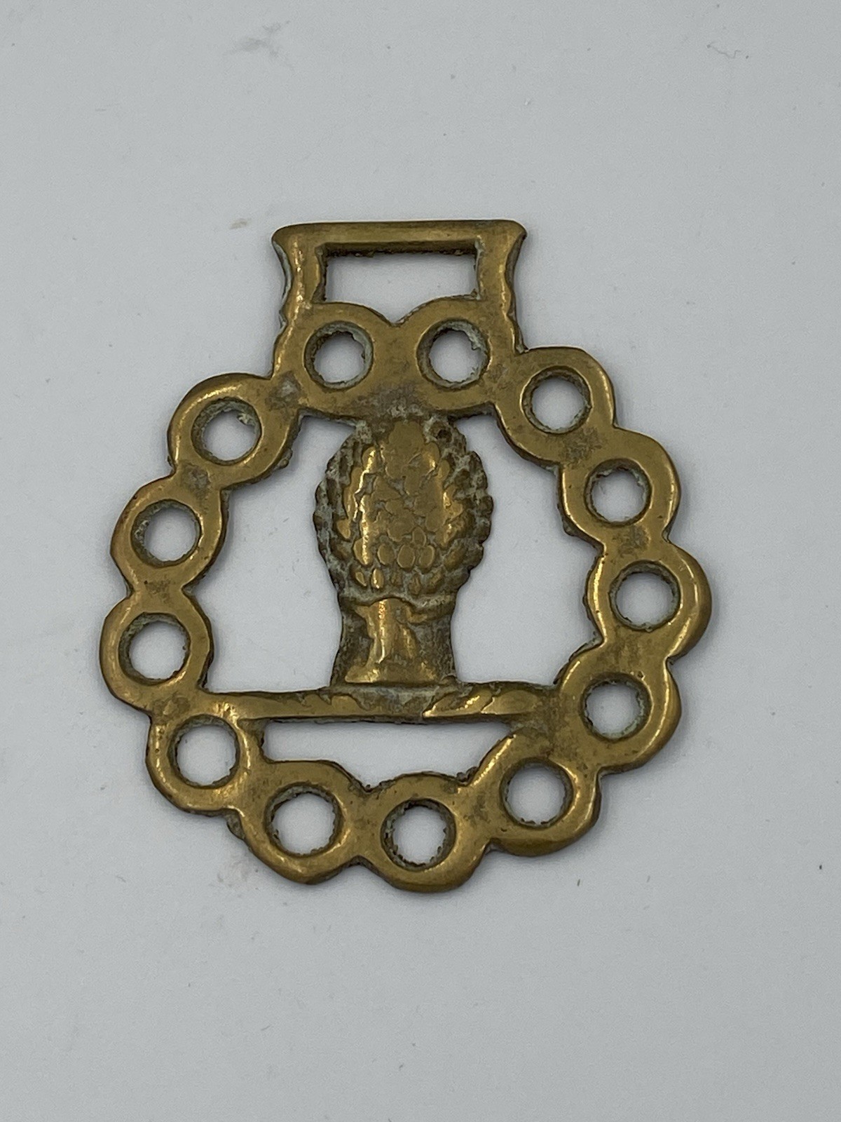 HUNTERS FIND Horse HARNESS Brass MEDALLION Wheat Sheaf VINTAGE