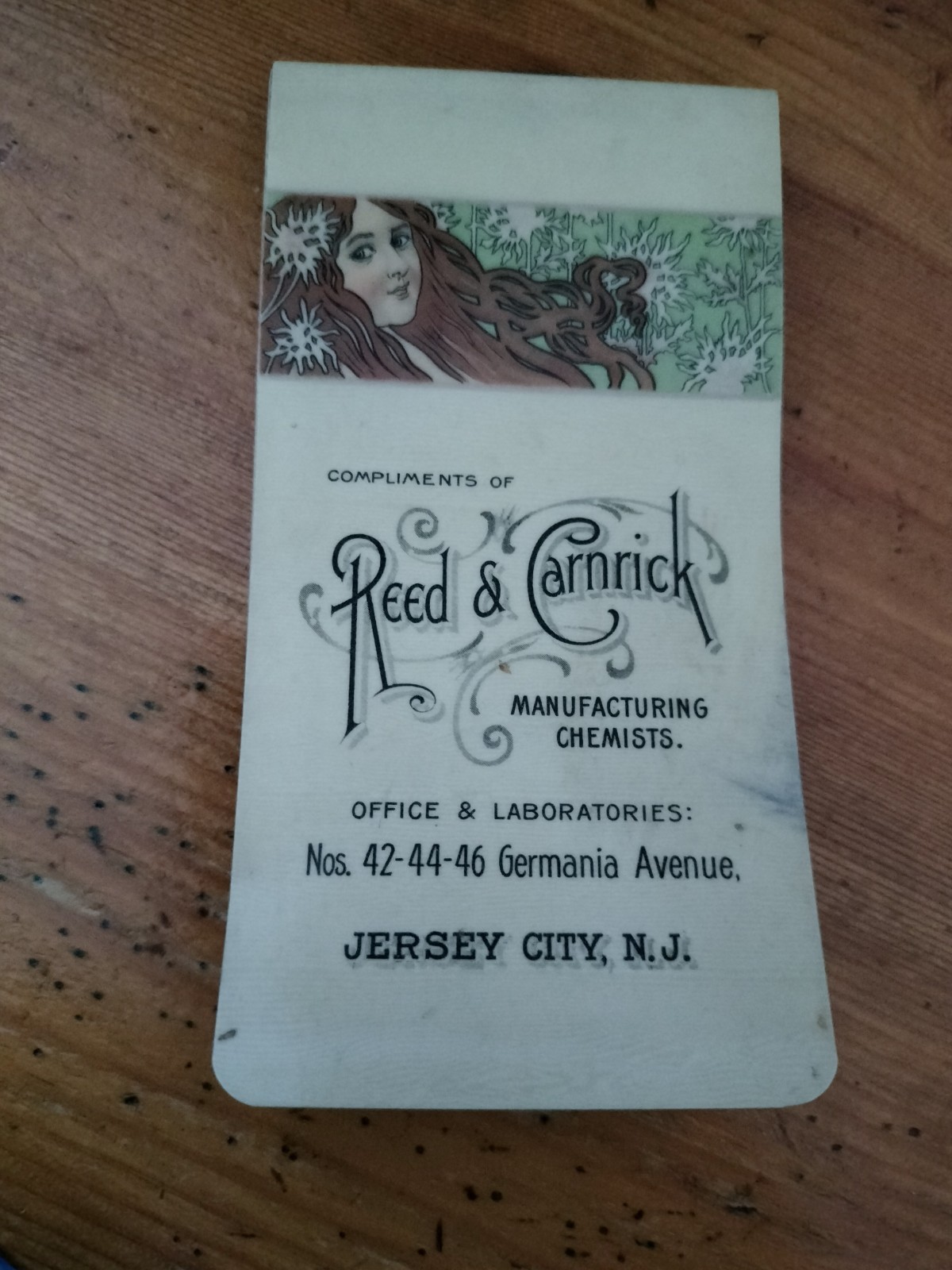 Reed an Carnrick Jersey City 1906 Celluloid Notebook