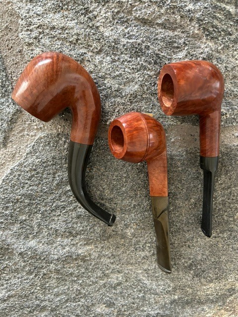 3 NOS Vintage Algerian Briar Smoking Pipes France Unsmoked Estate Lot