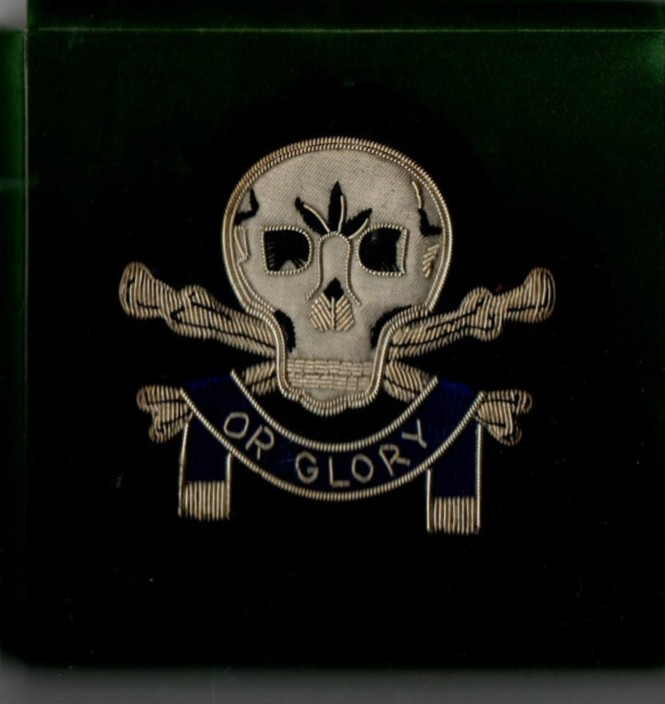 Vintage 17th/24th Lancers Death or Glory Wire Button Blazer Badge Patch UK made