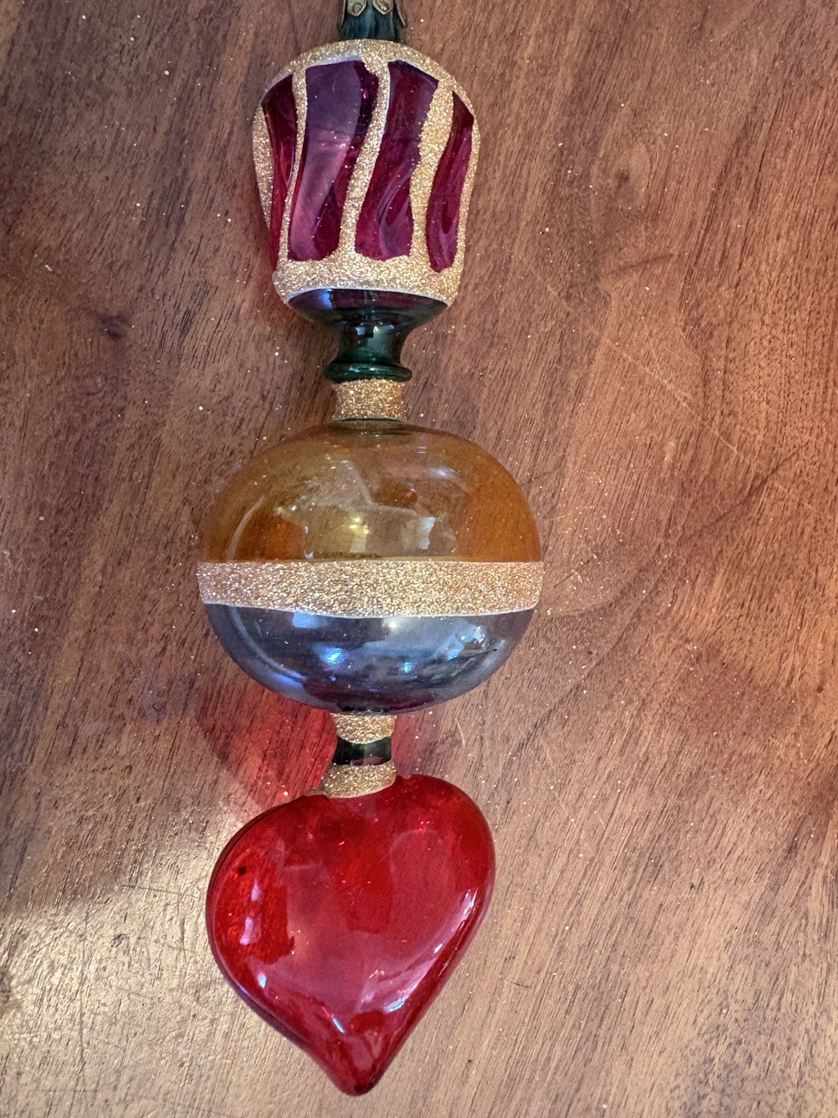 Vintage Handblown Glass Clear Multicolor Finial Christmas Ornament 8.5” Tall Vintage Handblown Glass Clear Multicolor Finial Christmas Ornament 8.5” Tall
