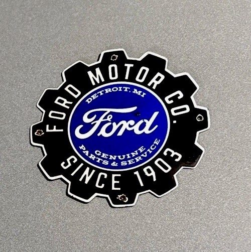 VINTAGE FORD MOTOR DEALERSHIP PORCELAIN SIGN CAR GAS OIL TRUCK MOTORCYCLE