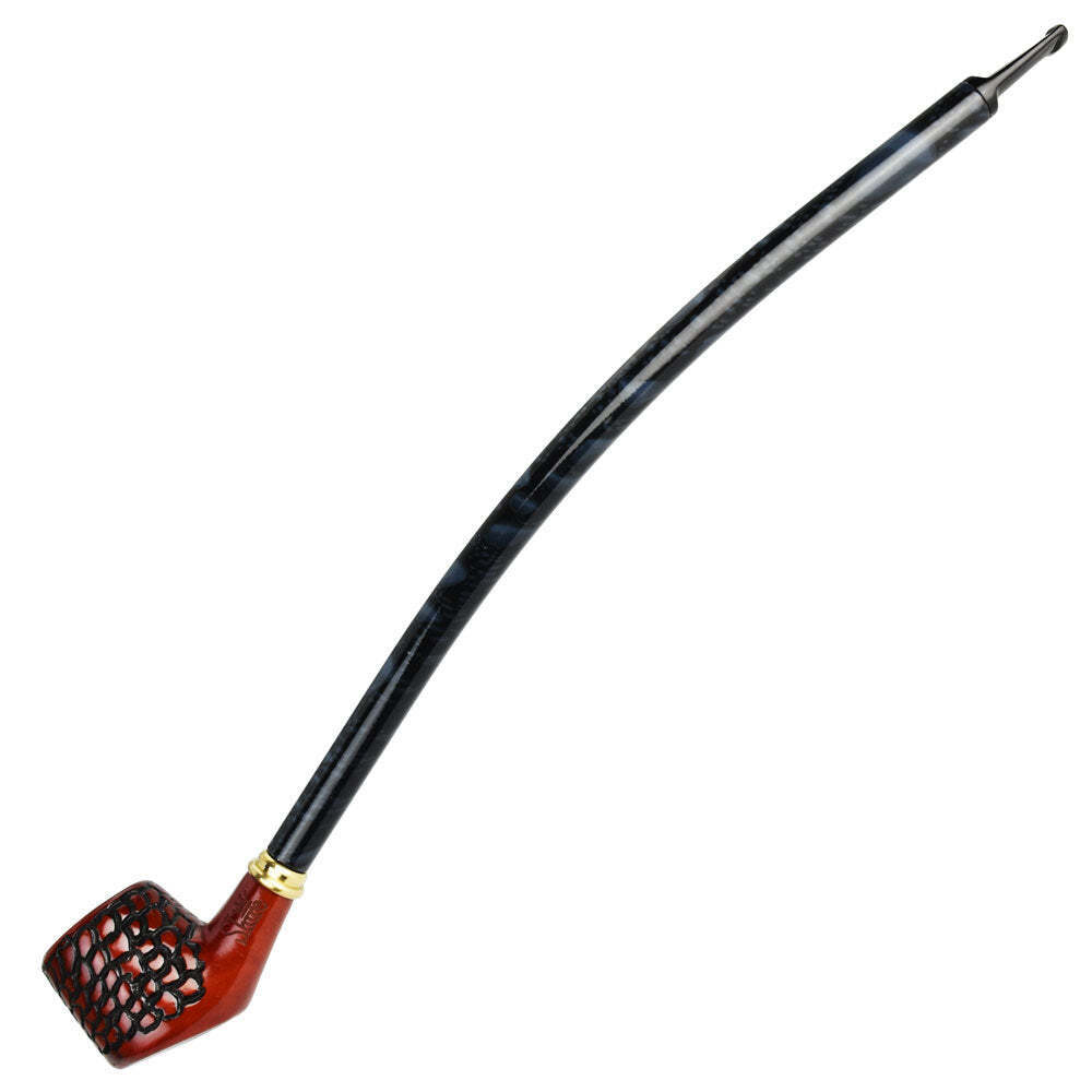 Pulsar Shire Pipes Curved Engraved Cherry Wood Tobacco Pipe - 15\