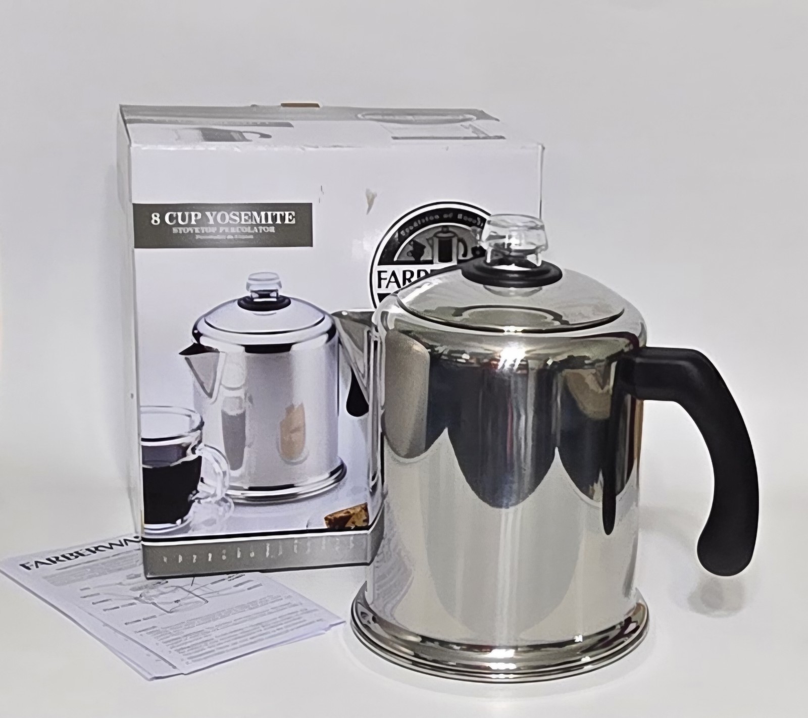 Farberware Classic Series Stainless 8 Cup Yosemite Stove Top Percolator Coffee