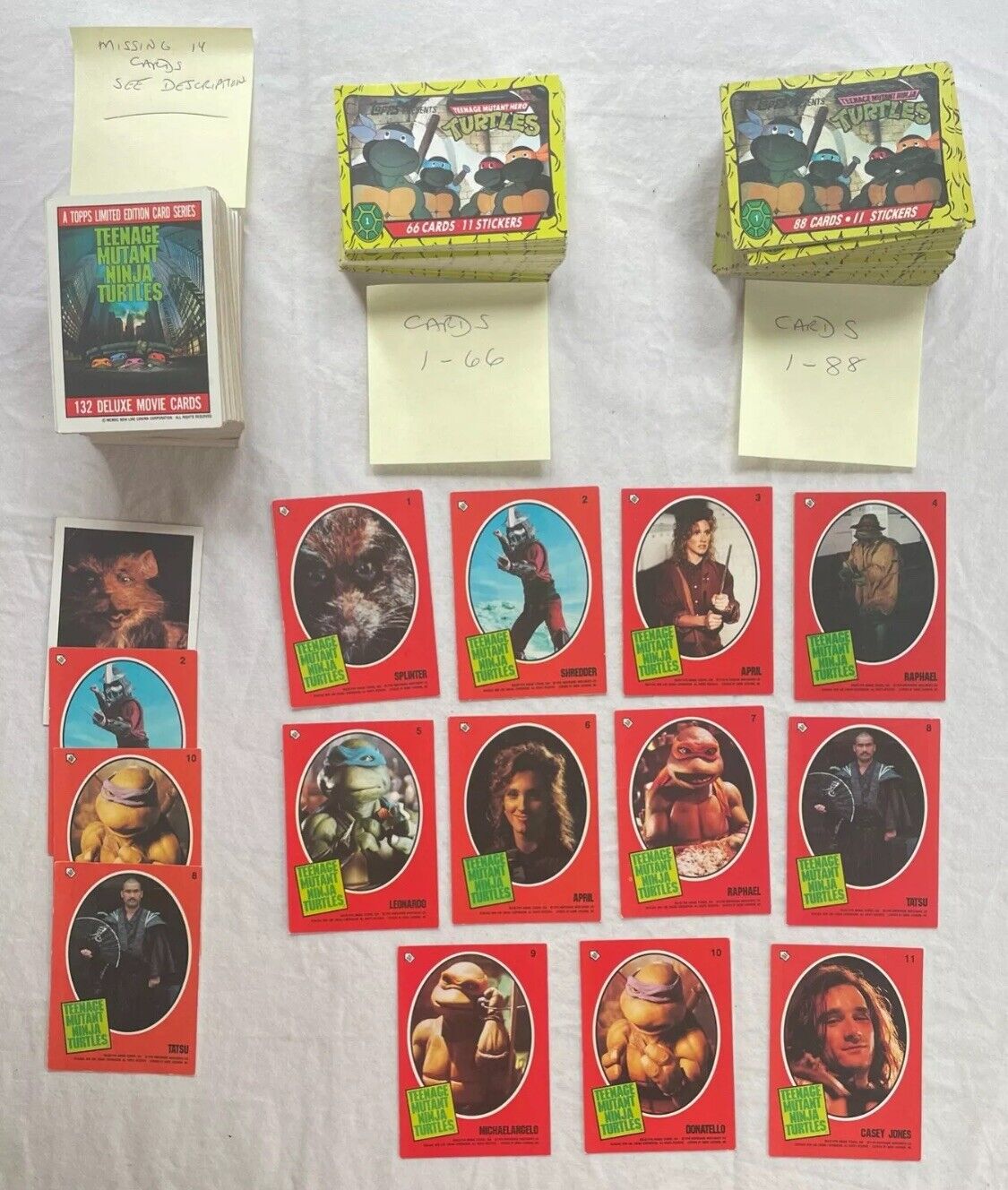 Lot of TMNT Trading Cards 3 Sets... Not All Complete..See Description