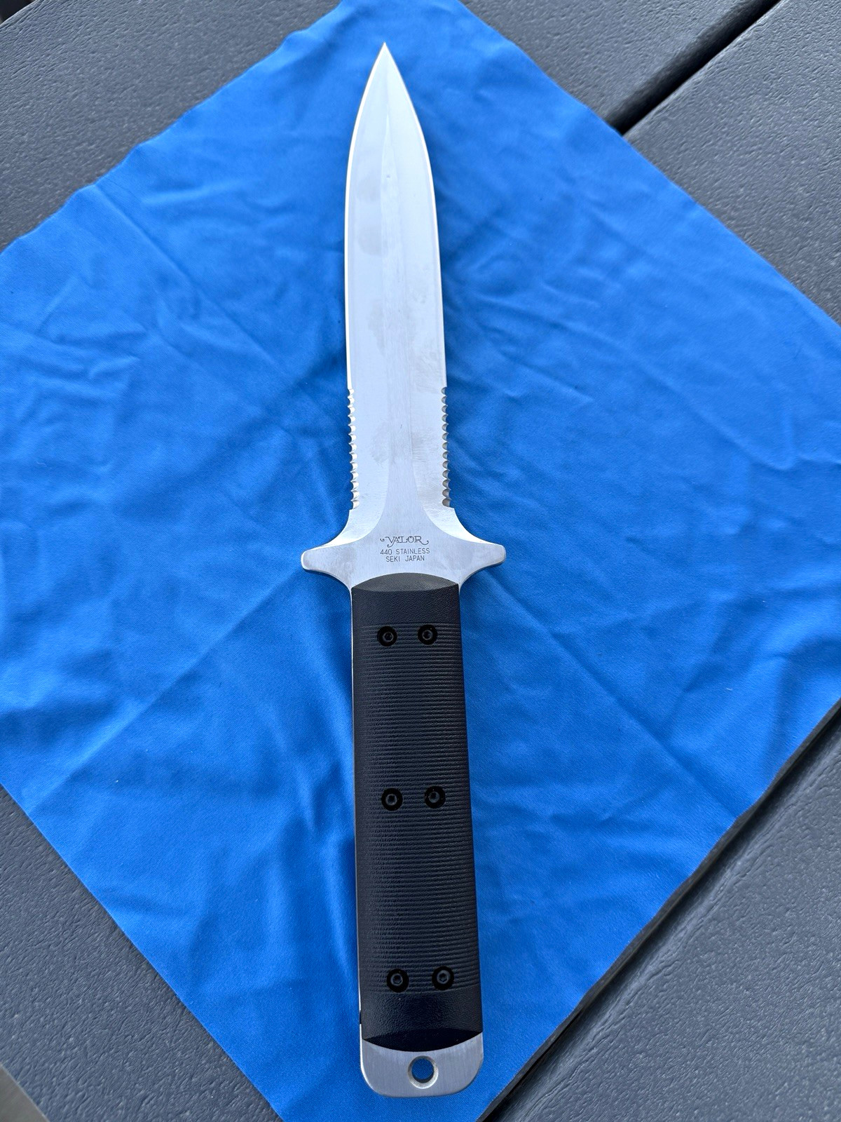 Valor 440 Stainless Seki Japan Fixed Blade Dagger Spear Point Full Tang Sheath