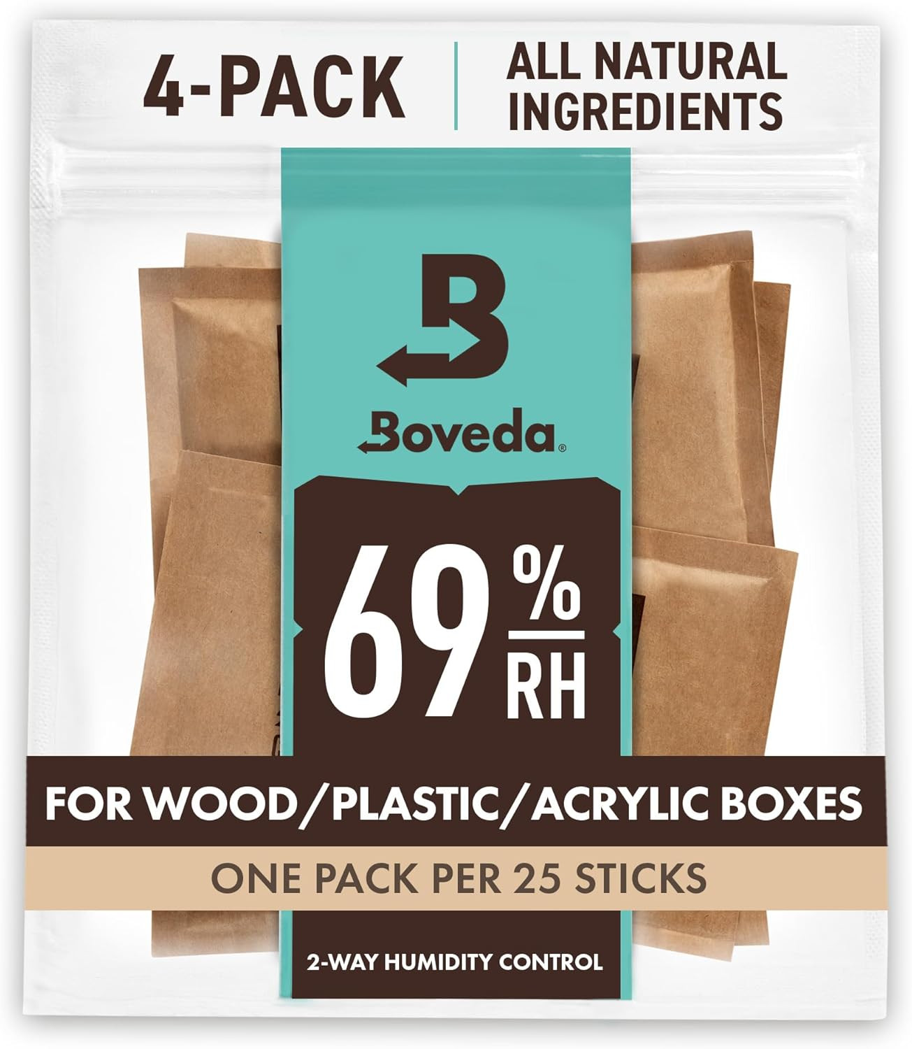 for Cigars/Tobacco | 69% RH Humidity Control Packs | Size Large for Use with up
