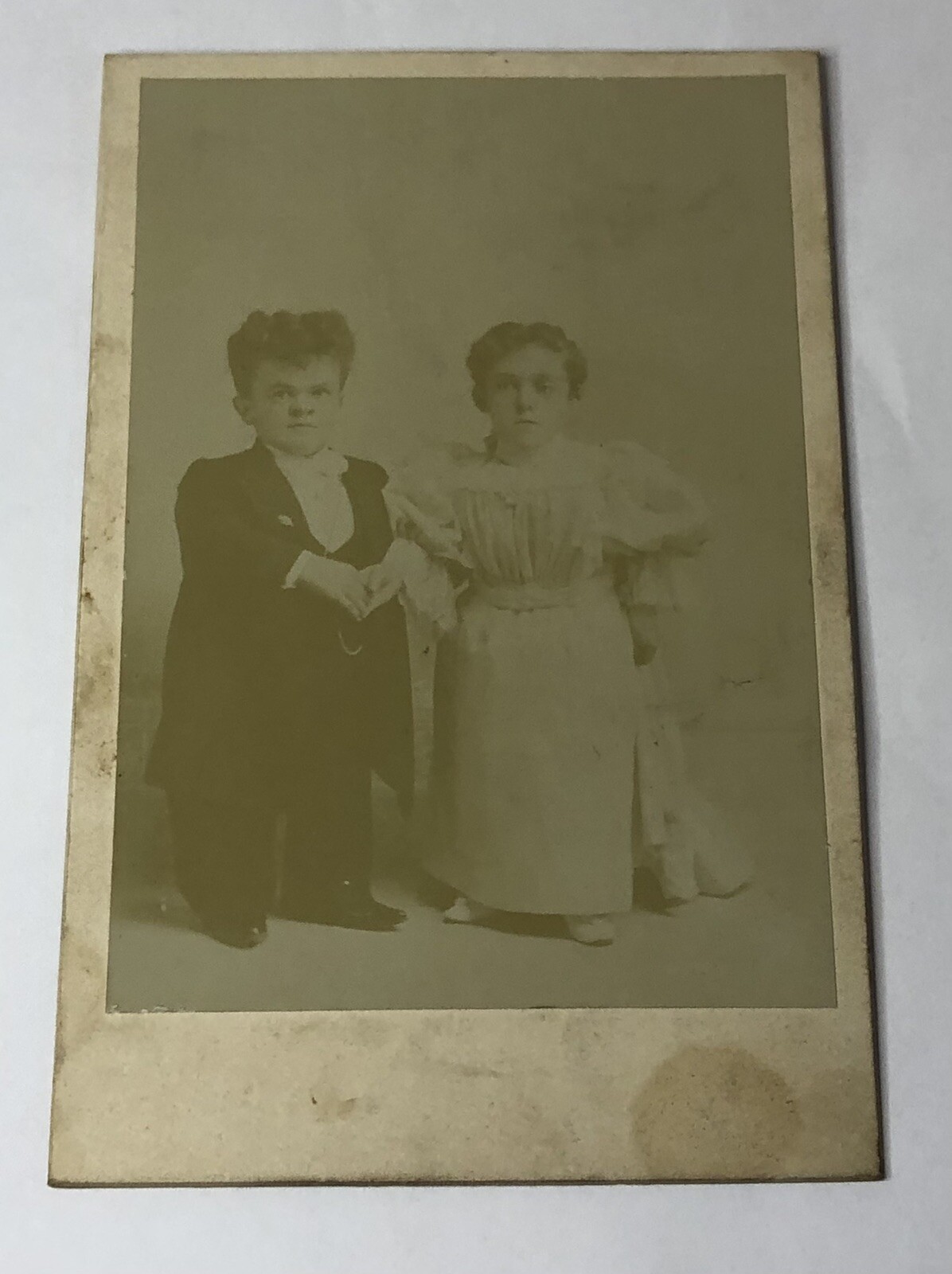 Circus Midgets Major Noble George Washington Winner & Wife Cabinet Card
