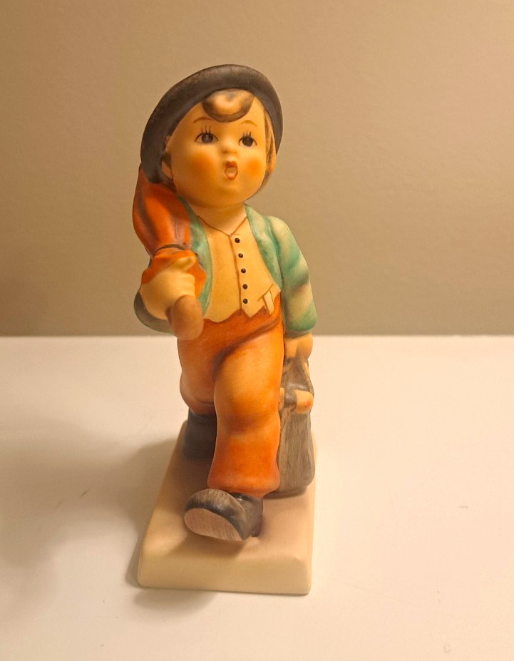 Goebel M.I. Hummel Club Boy With Umbrella Porcelain Figurine Boxed 1970s