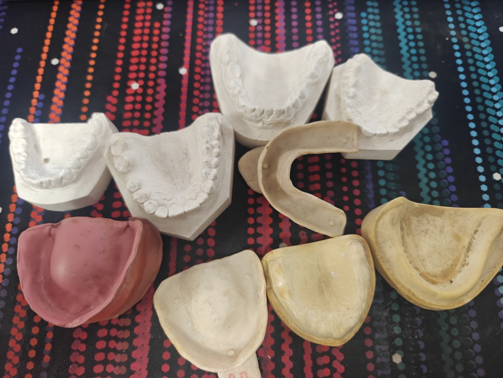 Dental Oddity Plaster Tooth Teeth Molds Dentist Cast Impressions Lot