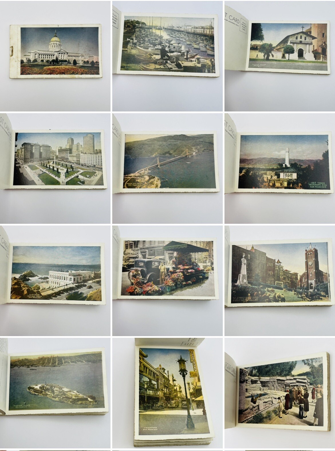 VTG Postcards Book (22) Unposted Lot J.C. Bardell San Francisco White Border