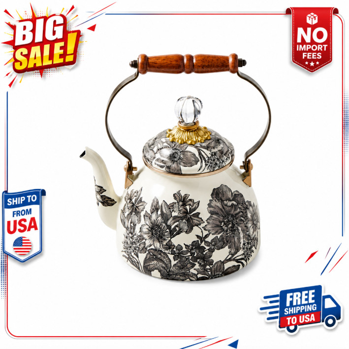 MacKenzie-Childs Sterling English Garden Tea, 2Qt., US Stock