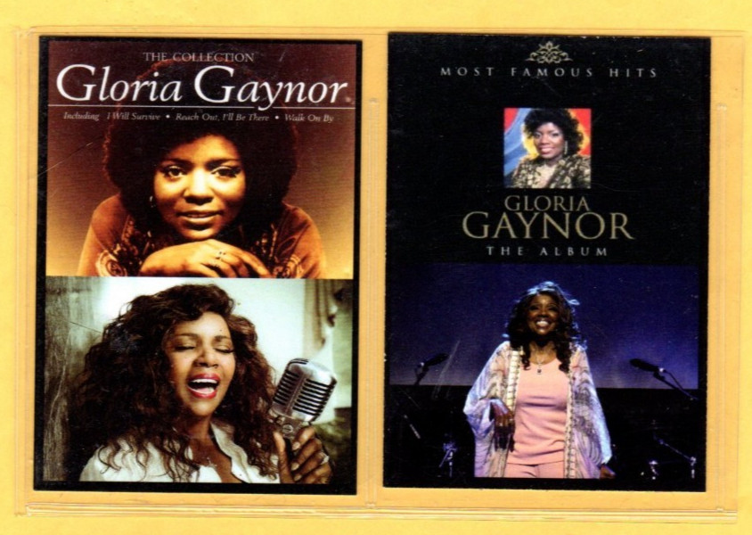GLORIA GAYNOR   CUSTOM  NOVELTY TRADING CARD 2 CARDS   SET