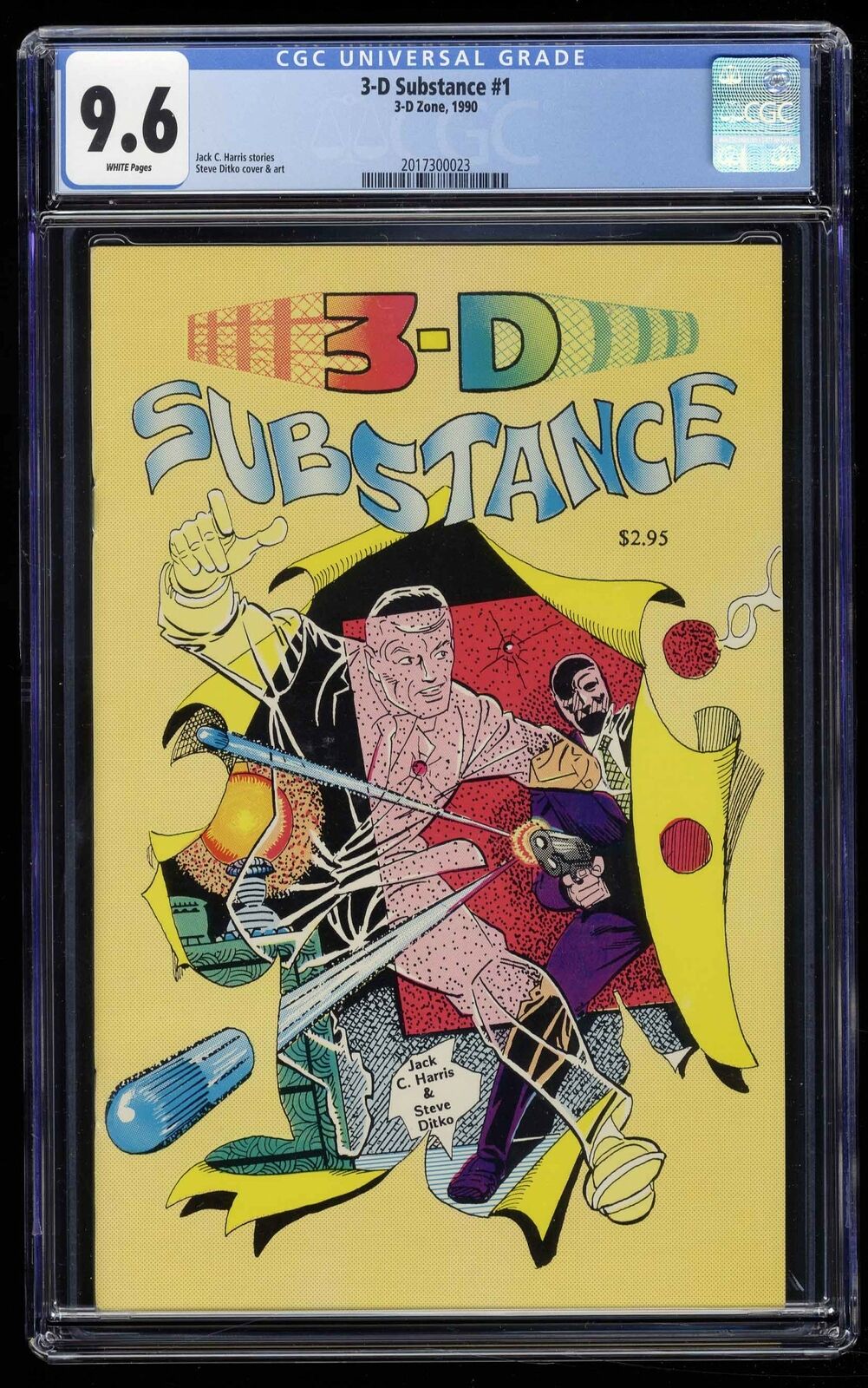 3-D Substance (1990) #1 CGC NM+ 9.6 White Pages Steve Ditko Scarce 3-D Zone