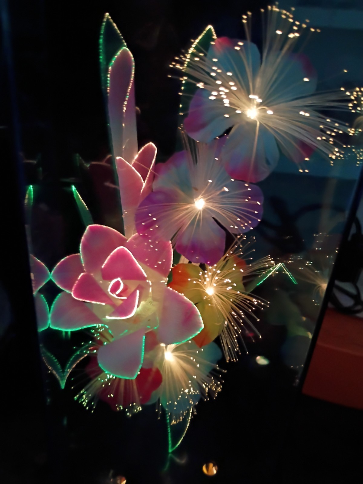 Vintage Fiber Optic Flower Vase Lamp Music Box Plays \ Vintage Fiber Optic Flower Vase Lamp Music Box Plays \