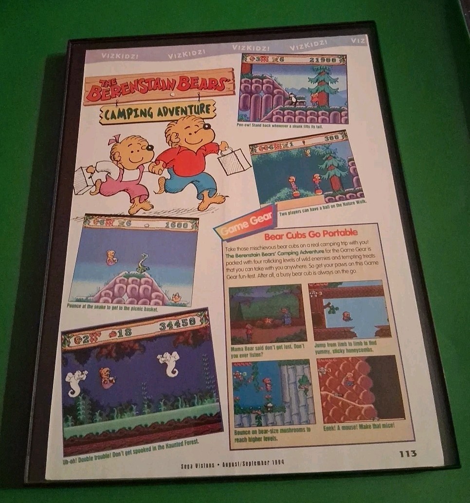 The Berenstain Bears Camping Adventure Framed Print Ad 1993 8.5x11 The Berenstain Bears Camping Adventure Framed Print Ad 1993 8.5x11
