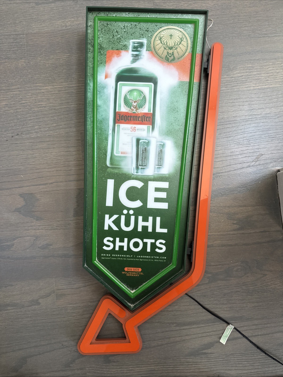 JAGERMEISTER LED BAR SIGN MAN CAVE GARAGE DECOR LIGHTED NEW ARROW JAGER SHOTS