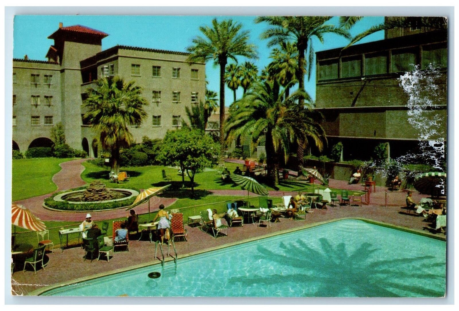 c1960s Patio Of Hotel Westward Ho Resort Hotel Phoenix Arizona AZ Trees Postcard