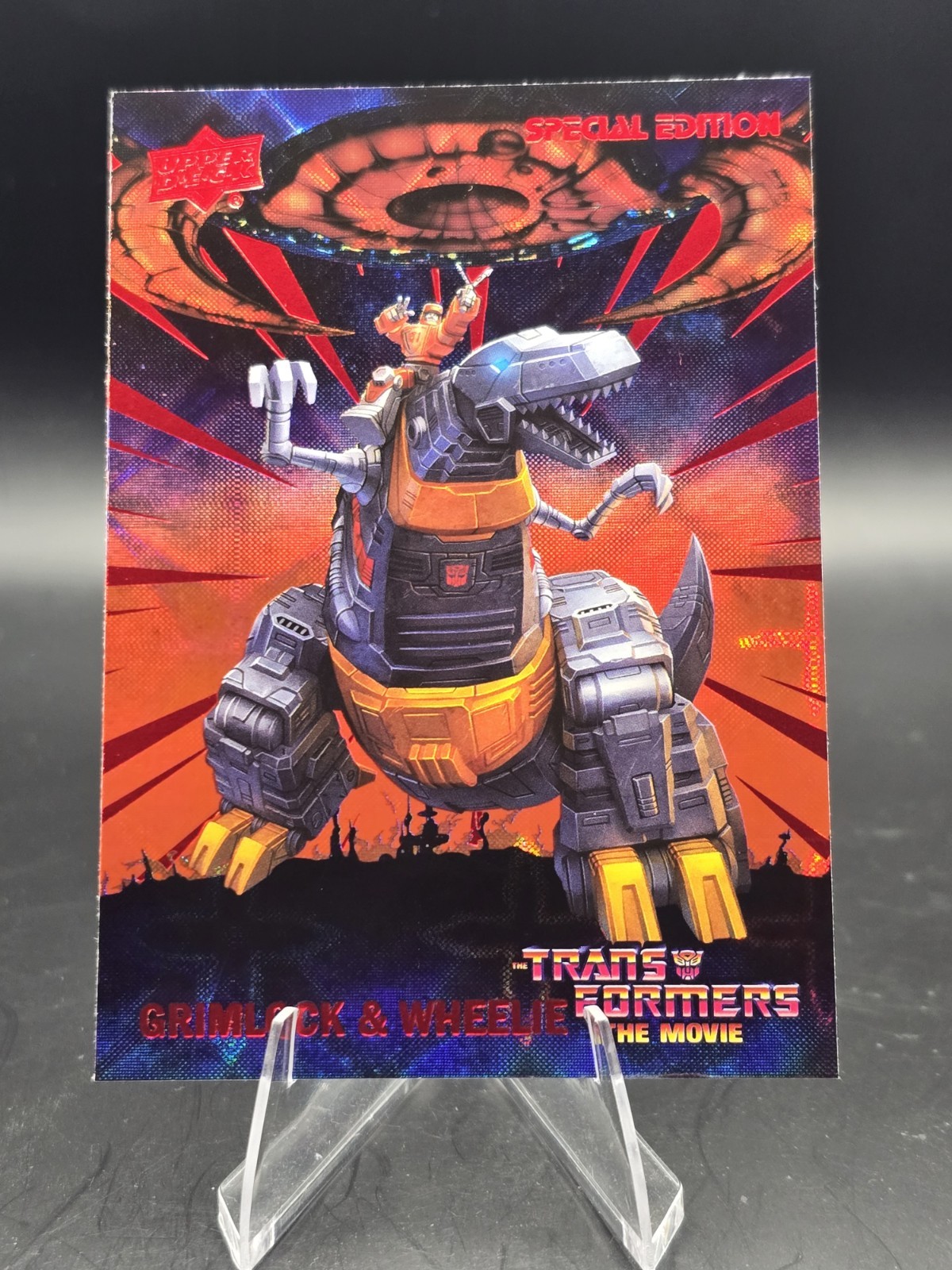 2026 Upper Deck Transformers The Movie 40th Grimlock & Wheelie Red Foil # 1455