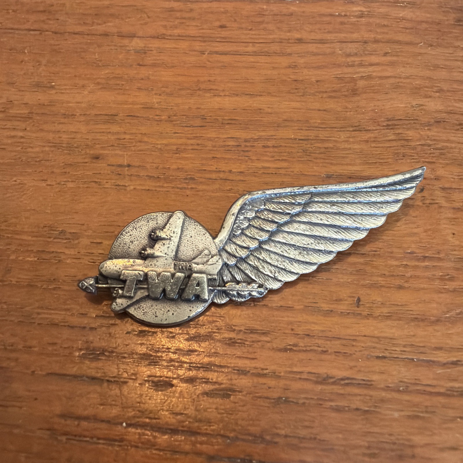 Original 1950s TWA Sterling Stewardess Wing Pin Airlines