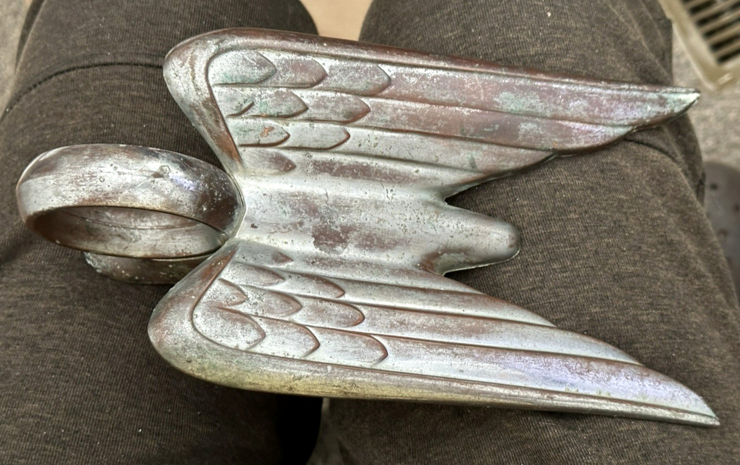 1951-52 Chrysler IMPERIAL New Yorker WINGED Chrome Hood Ornament 1373207