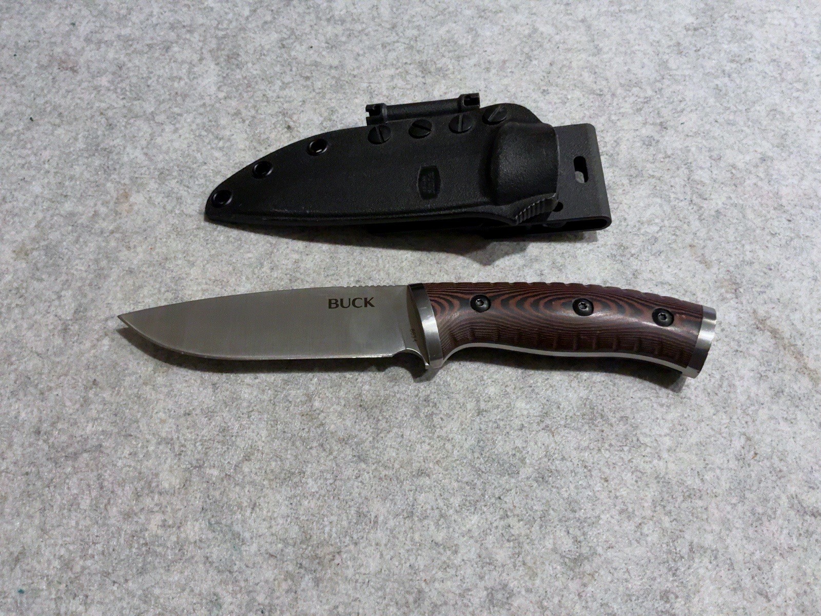 2019 Buck 863 Sellkirk Micarta Handle Fixed Blade Knife W/ Sheath Very Clean