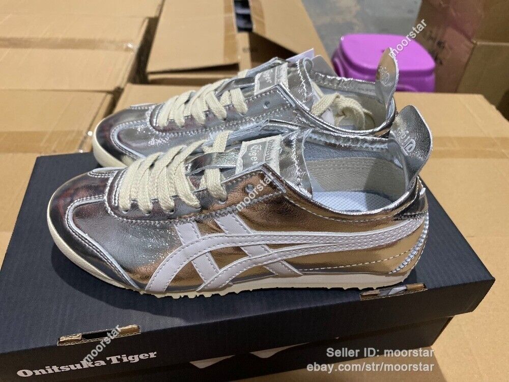 Silver/Off White Onitsuka Tiger Mexico 66 Sneakers: Classic Unisex Running Shoes