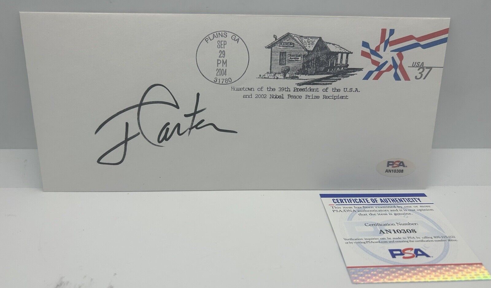 Jimmy Carter Signed 2004 Plains First Day Cover POTUS Autographed PSA/DNA COA