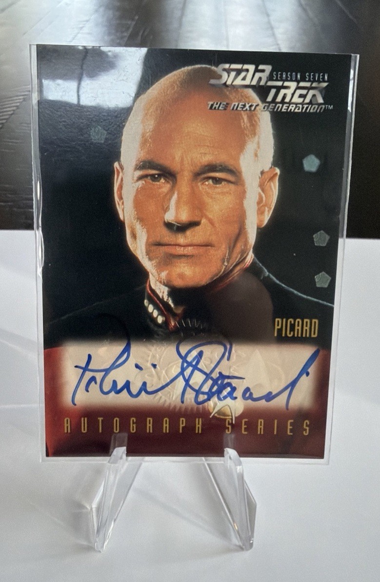 Star Trek Patrick Stewart The Next Generation Skybox 1999 Autograph A1 Picard
