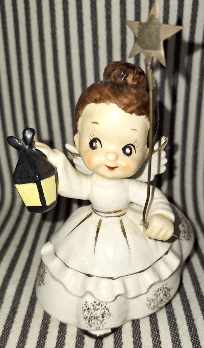 HTF VTG UCAGO w/TAG CHRISTMAS FAIRY ANGEL GIRL w/LANTERN & MAGIC WAND JAPAN Read