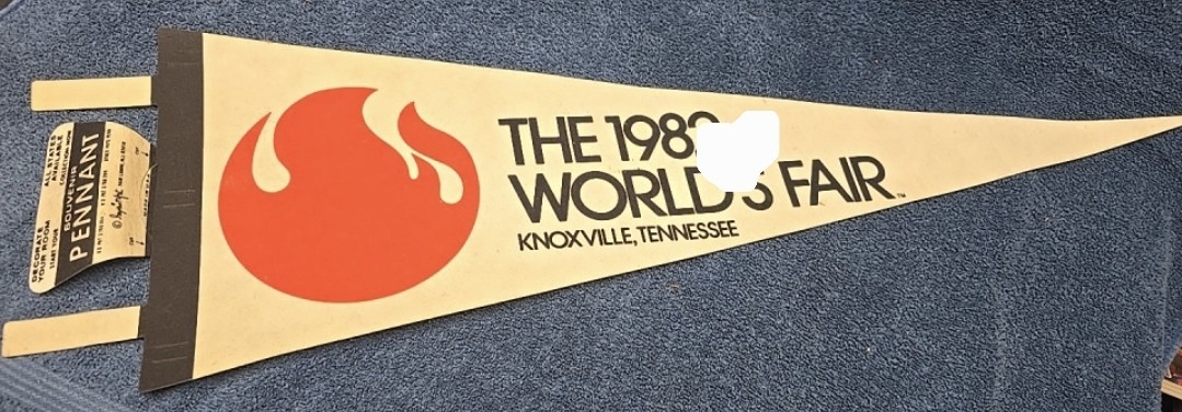 Vintage The 1982 World\'s Fair Knoxville, TN Souvenir Pennant w/ Tag