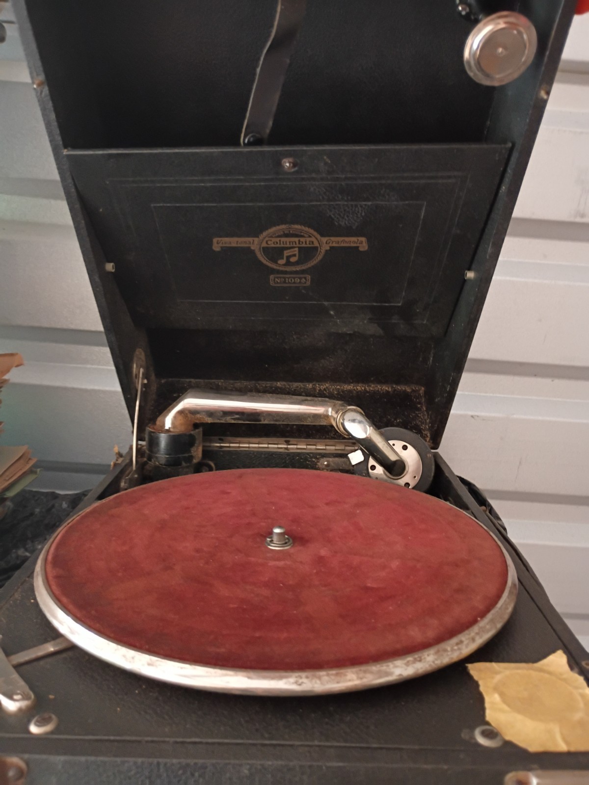 TESTED WORKING 1920s Columbia 109a GRAMOPHONE Portable 78 RPM Player