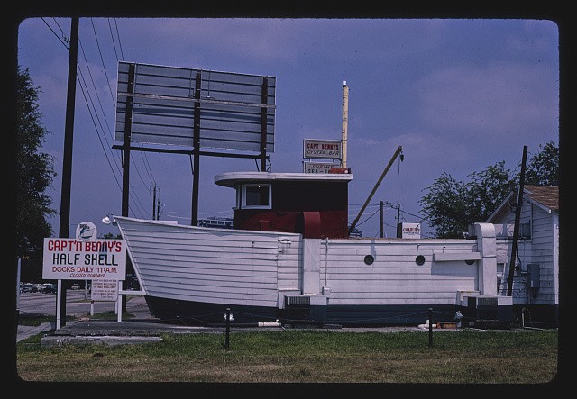 Houston Texas Capt\'n Benny\'s Half Shell Restaurant 1970s Boat Building