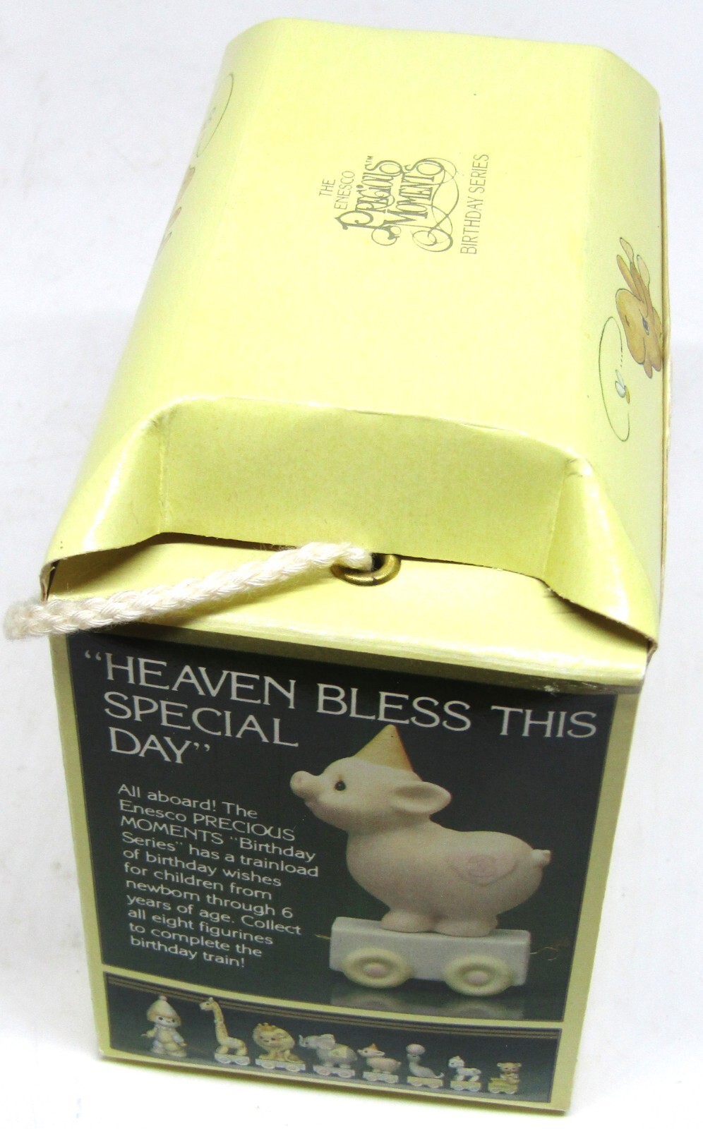 VTG 1985 Enesco Precious Moments Birthday Series Train Pig Age 3 Year Old