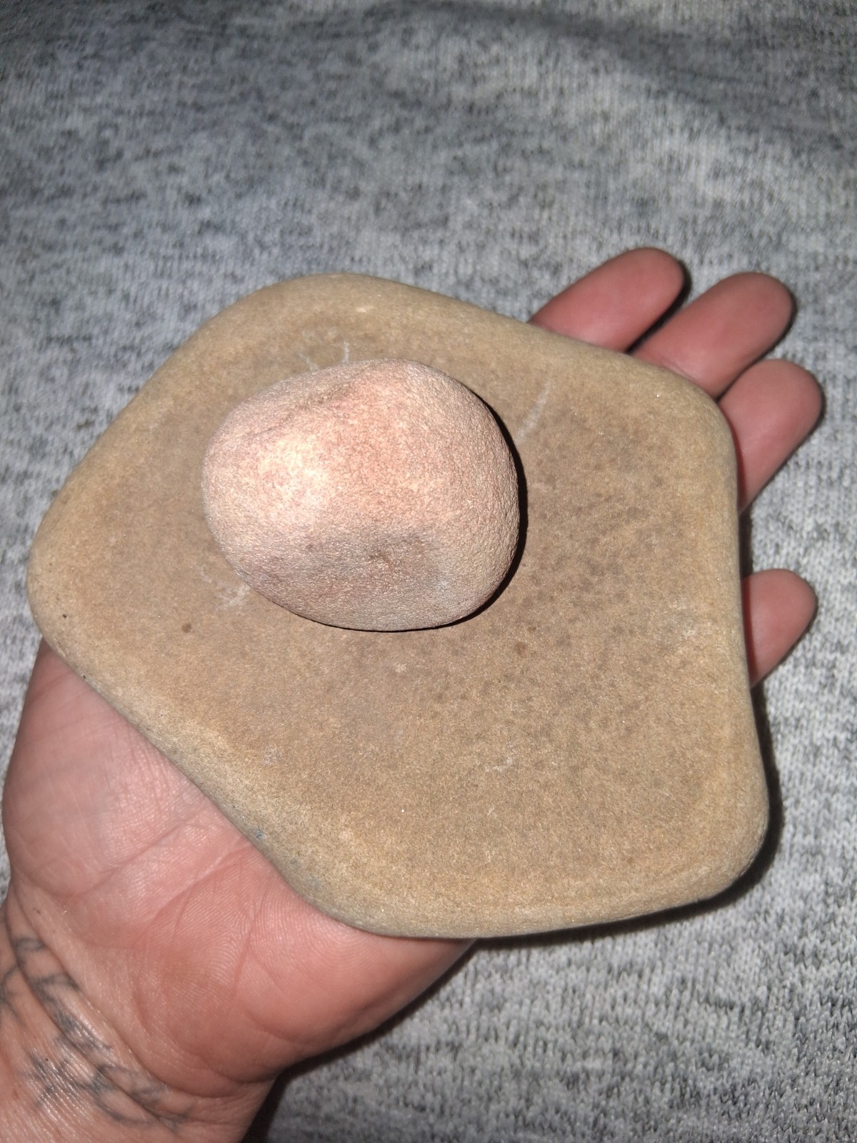 Authentic Prehistoric Native American Mano & Metate Grinding Stone Set