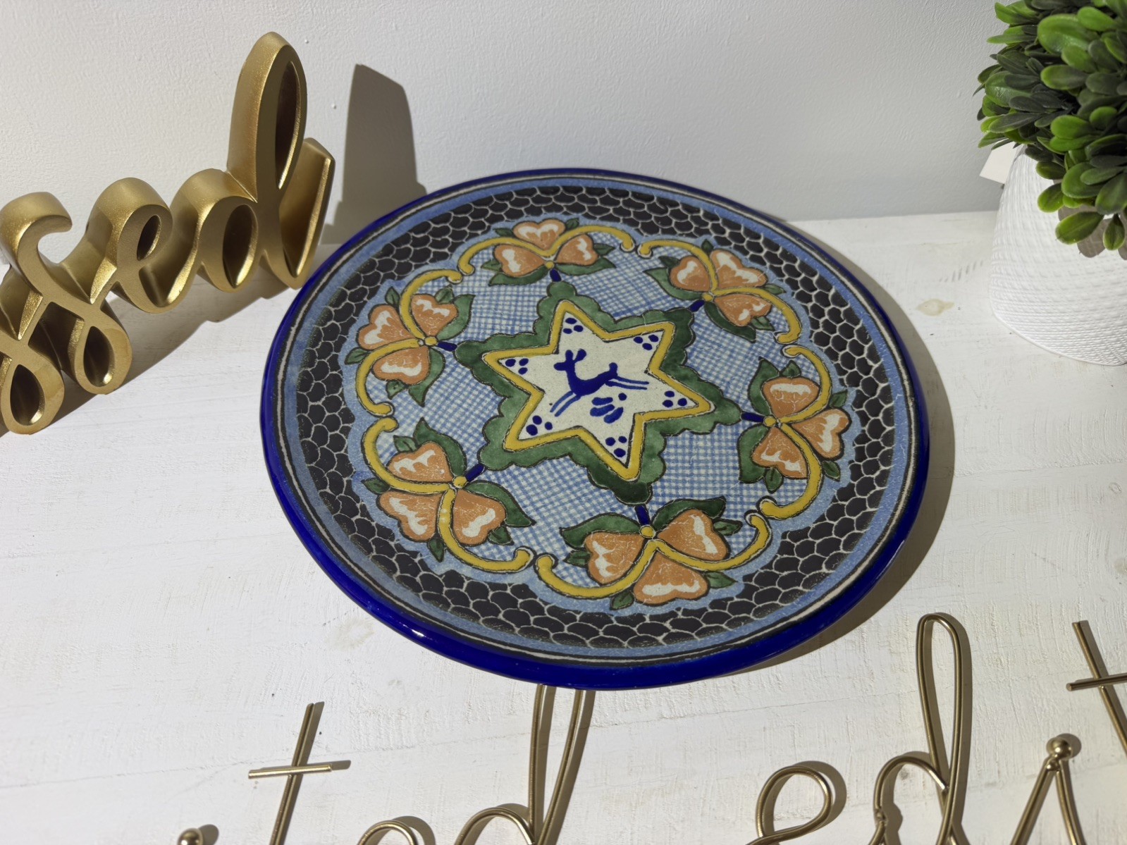 Vintage Uriarte Talavera Plate - Signed Puebla Mexico 11 Vintage Uriarte Talavera Plate - Signed Puebla Mexico 11