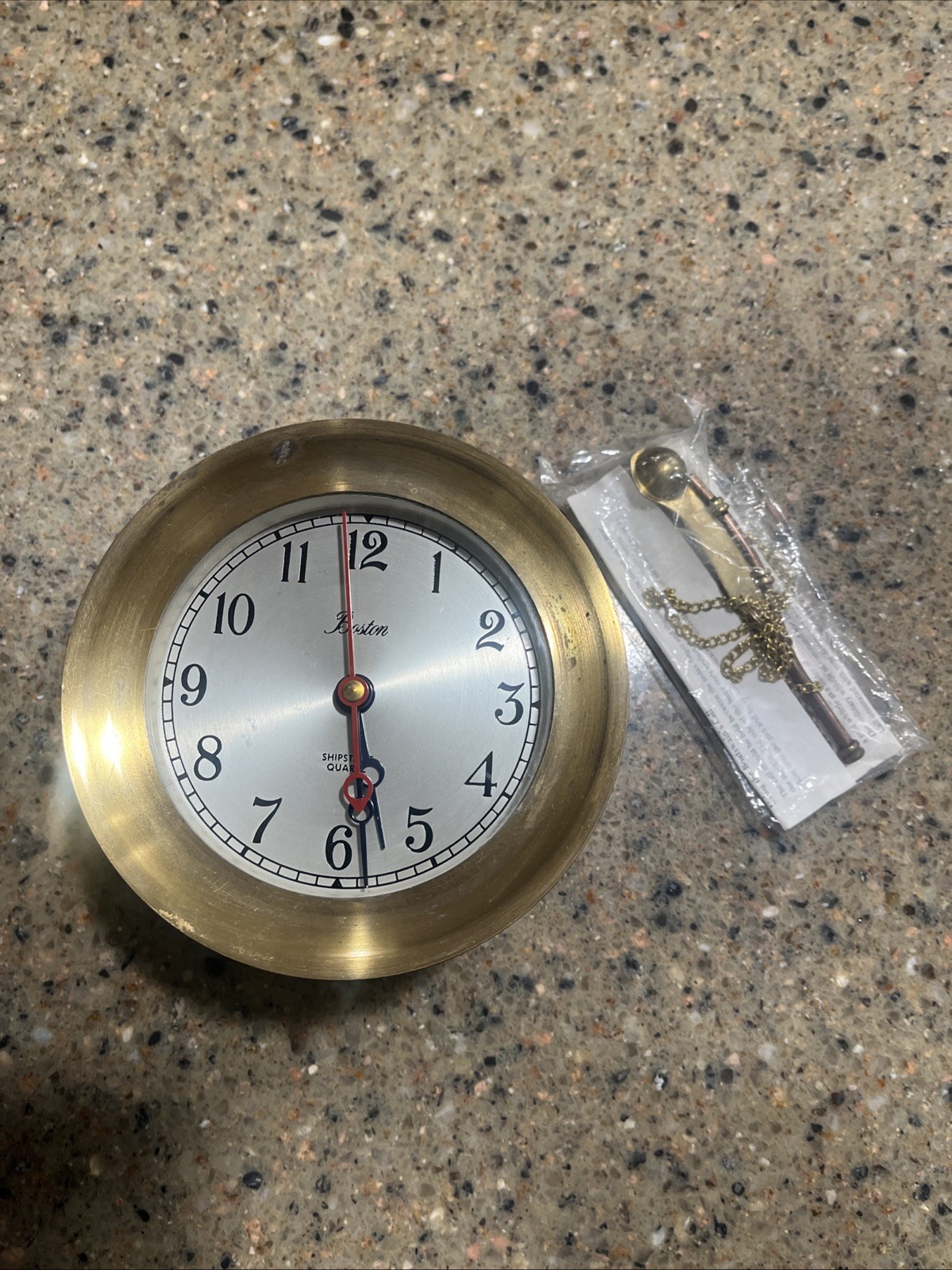 Vintage Boston Shipstrike Quartz Brass Clock(Chelsea) Tested And Fully Working