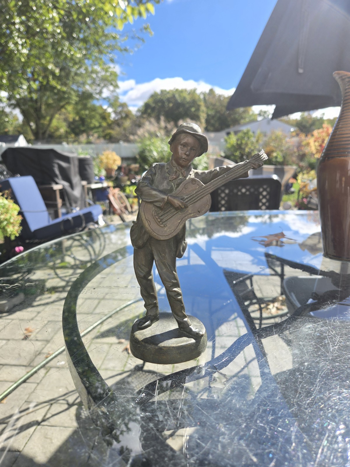 The Littlest Guitarist Player Bronze Figurine Garanti Edwardian Rare The Littlest Guitarist Player Bronze Figurine Garanti Edwardian Rare