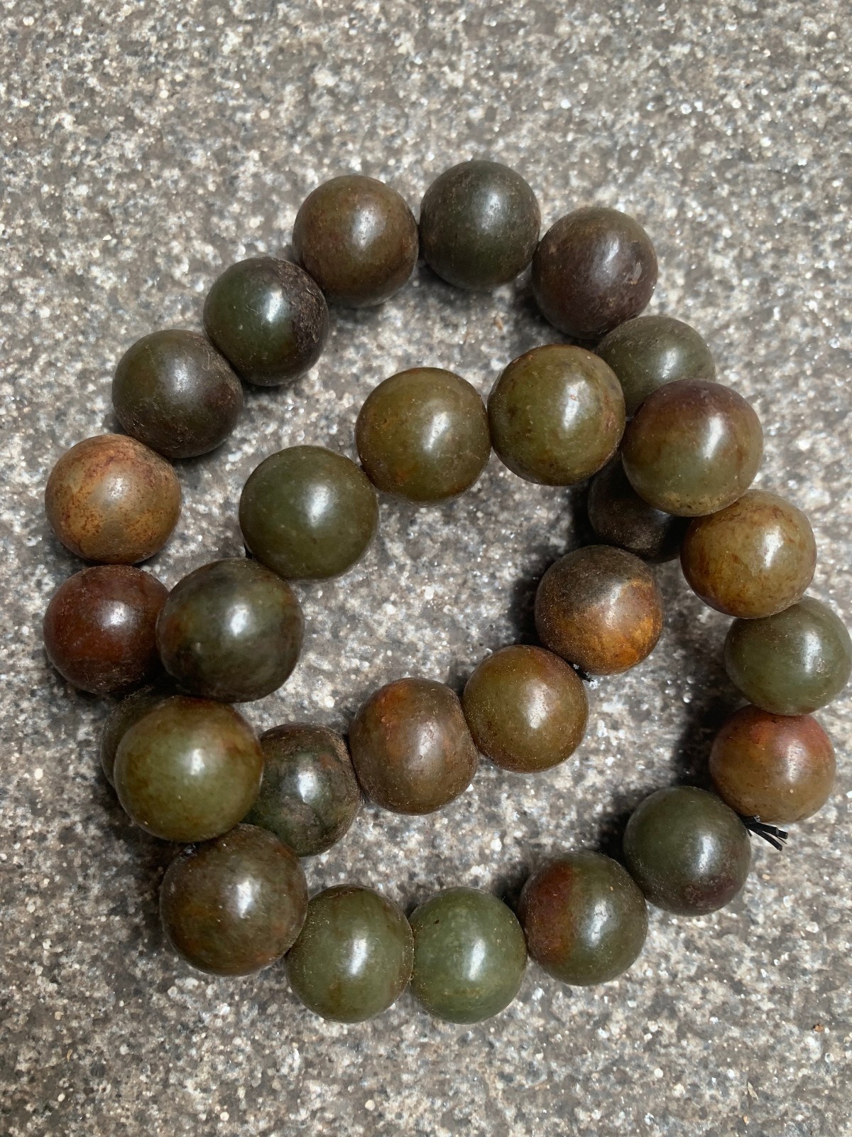 2Pcs Excellent Pure Chinese HeTian Old Jade Beads Bracelets 
