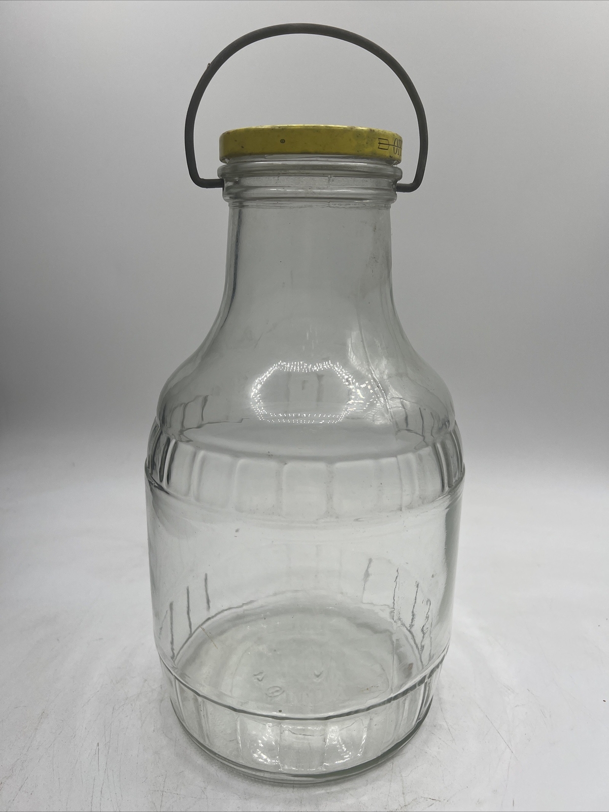 Vintage Glass Mott's Sunsweet Prune Juice Bottle W/Wire Handle