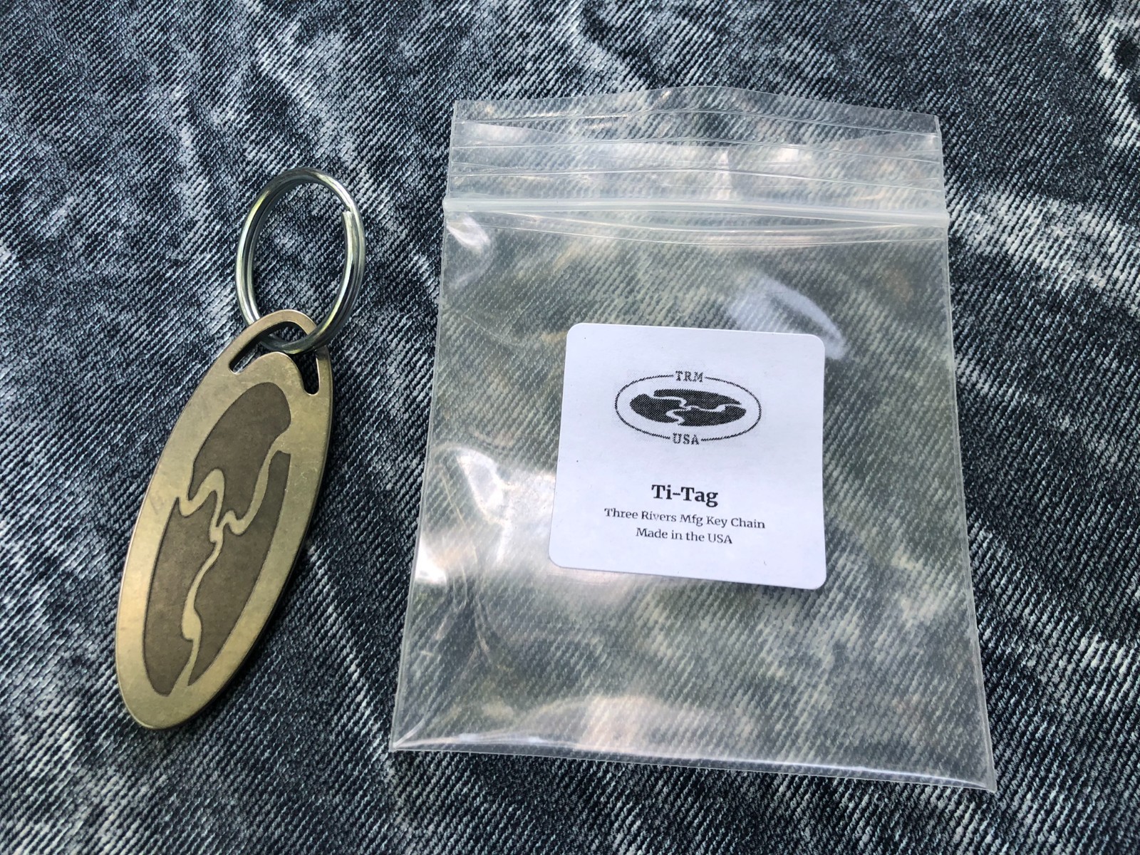 TRM Three Rivers Manufacturing TI-TAG Titanium Tag Keychain Accessory USA Made