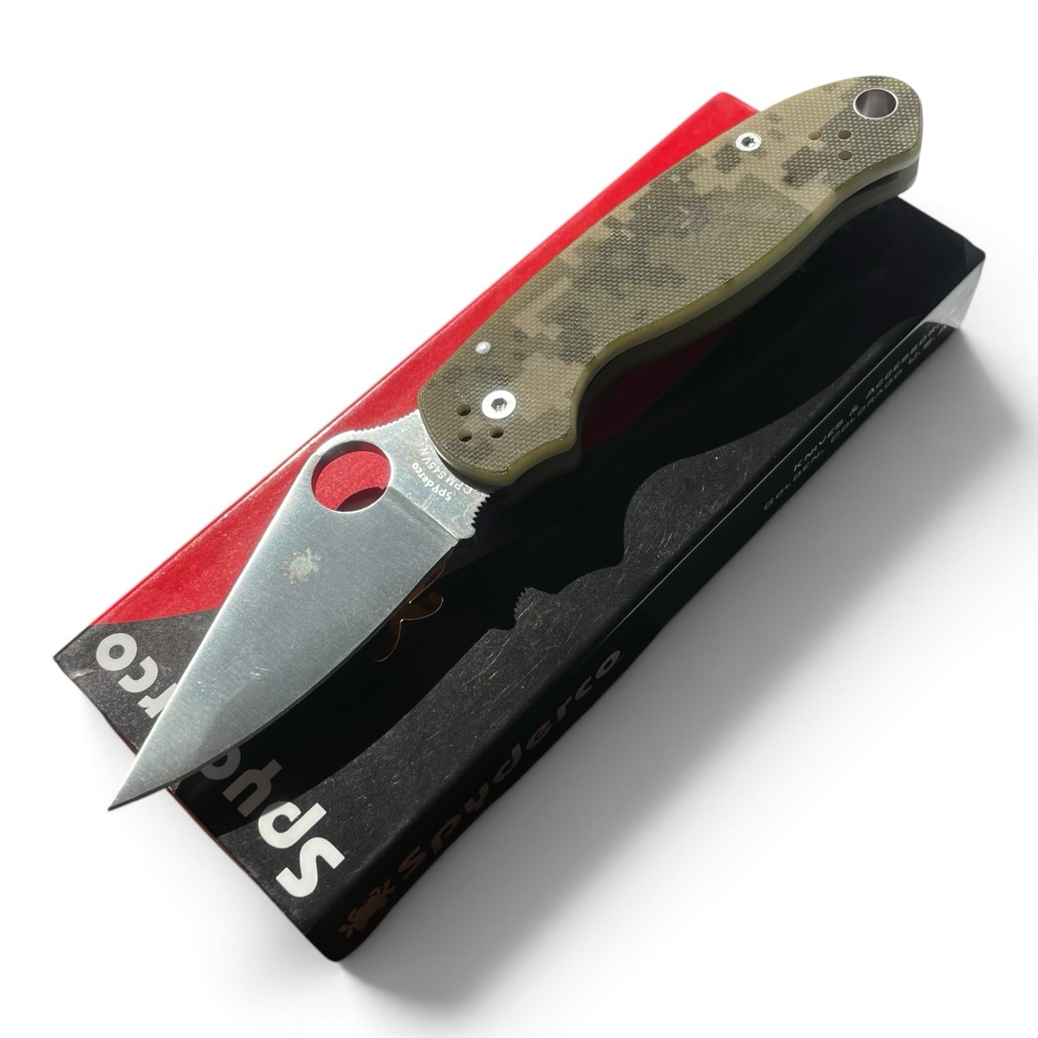 Spyderco Para 3 C223GPCMO CPM-S45VN Satin Blade Digicam G10 Folding Knife USA