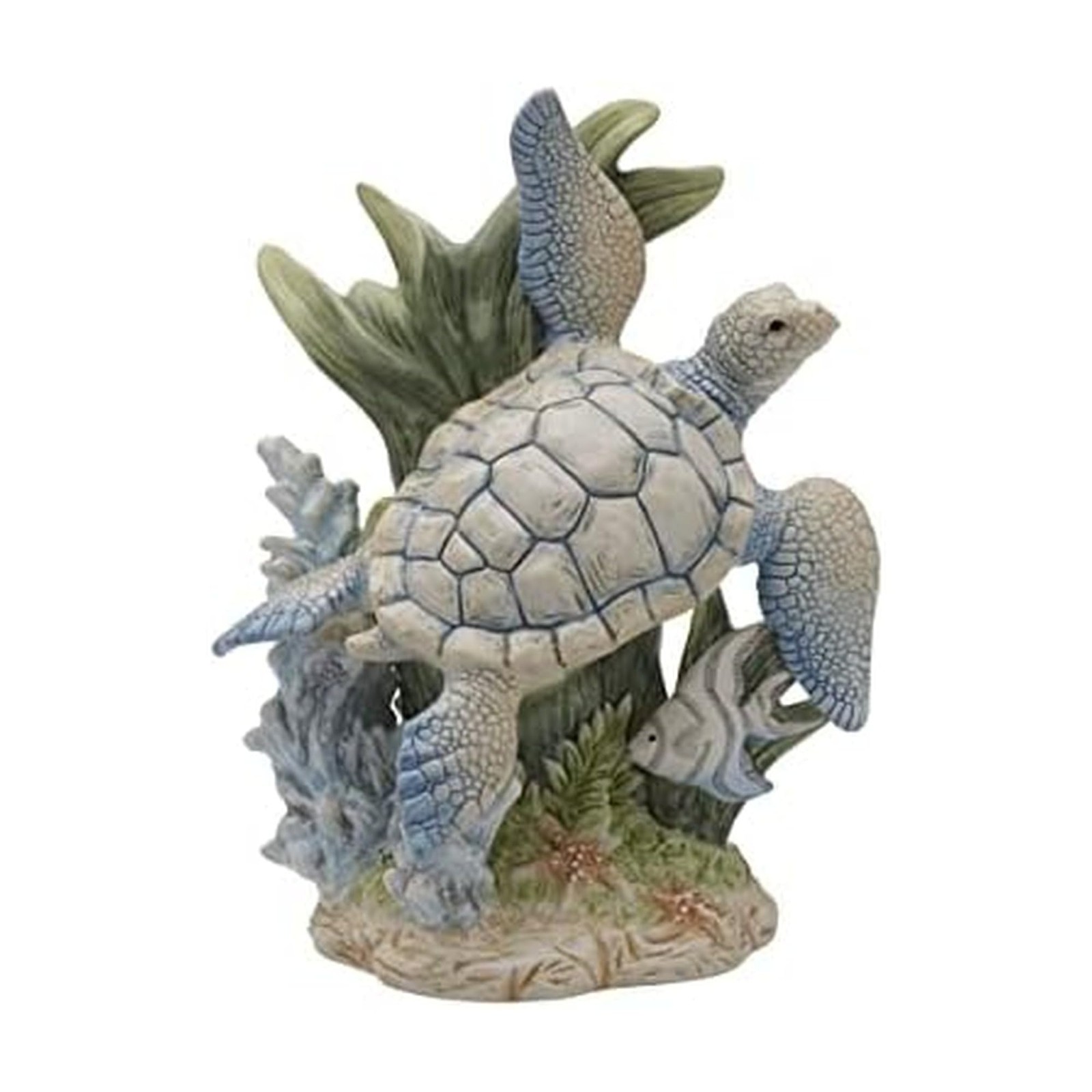 Fitz and Floyd Coastal Home Sea Turtle Ceramic Figurine 10.25 inches