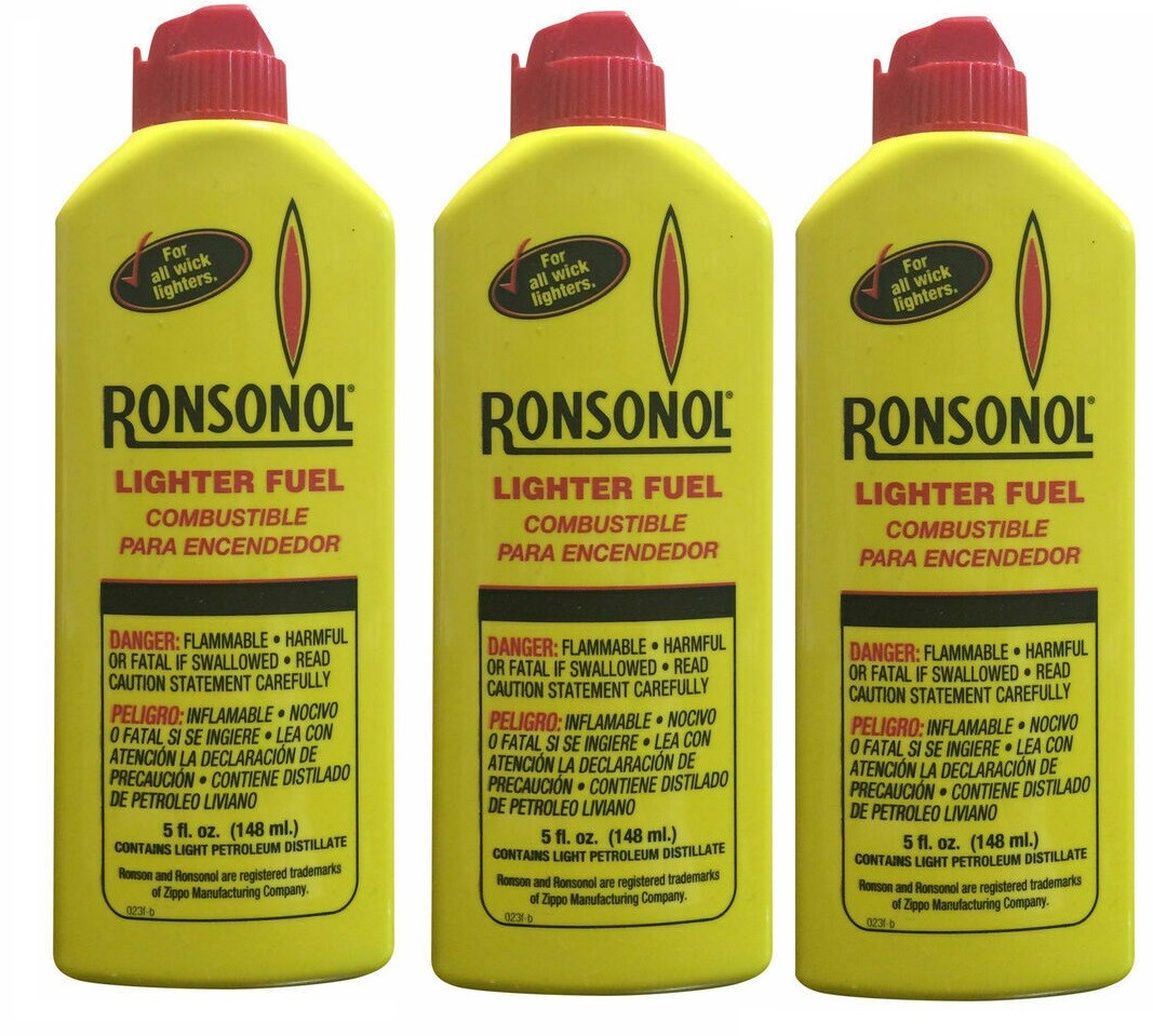 Ronson 5 Oz Can Fuel Fluid For All Zippo Pocket Lighters 3 Pack