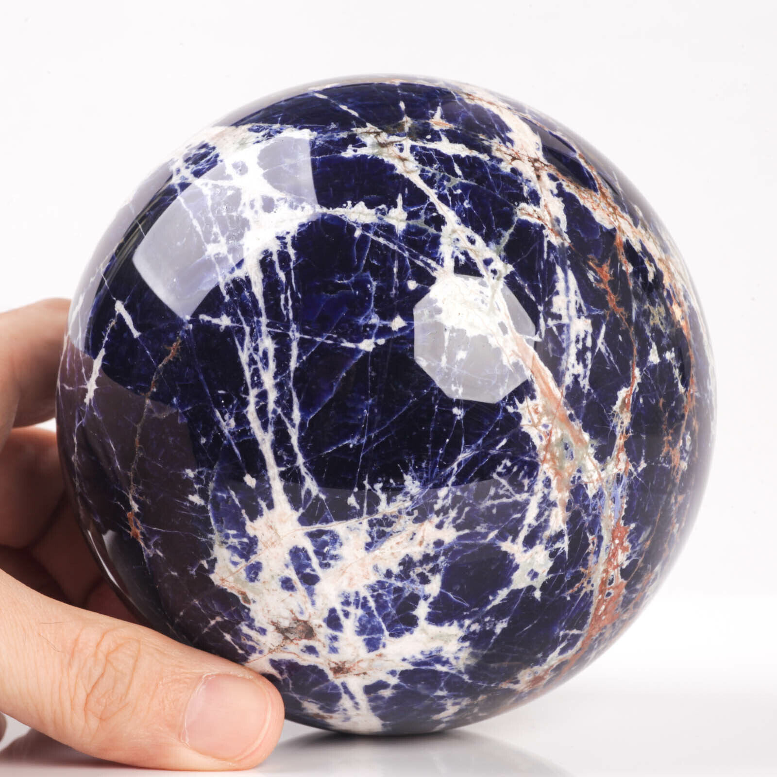 1539g108mm Large Natural Blue Sodalite Quartz Crystal Sphere Healing Ball Chakra
